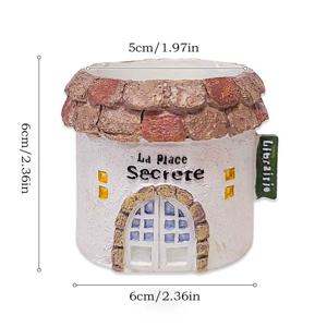 TEMU 원형 하우스 소형 화분, 레진 다육 식물 재배용 화분, 조경 장식용, 실외 가정 사무실 데스크탑 장식에 적합 (다육 식물 미포함) 원예 선물 홈 데코