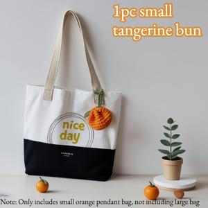 TEMU 수제 오렌지 미니 코인 지갑, 열쇠, 립스틱, 보석을 위한 작은 핸드백 및 메이크업 파우치 - 니트 클러치 지갑, 가정 및 테이블 상단용 장식 정리함, 수납 기능이 있는 매력적인 패션 액세서리