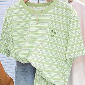 TEMU 플러스 사이즈 - 플러스 사이즈 - 플러스 사이즈 여성 여름 산뜻하고 티셔츠, 외출 필수템, 심박수 신호, 매우 매력적, 부드러운 스타일