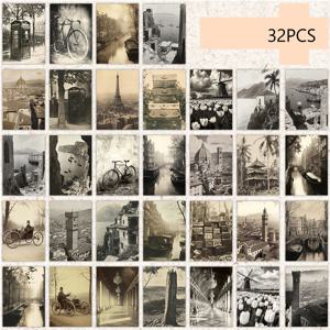 TEMU 32장 유럽 도시 포스트카드 - 빈티지 유럽 건축 사진 카드, 두꺼운 종이로 제작, 스크랩북, 저널, 수집용 선물, 크리스마스/생일/기념일, 포스트카드 앨범에 적합
