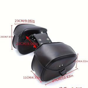 TEMU 오토바이용 PU 가죽 미니 사이드 새들백 1쌍, 좌우용 범용 사이드백, 짐백, 수납용 레트로 새들 공구 키트, 사이드백, 짐백