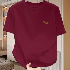 TEMU 100% 폴리에스터 남성 티셔츠, 가벼운 여름 스타일 - 통기성 및 흡습성, 야외 및 홈웨어에 적합