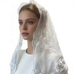 TEMU 레이스 자수 삼각 스카프 패션 캐주얼