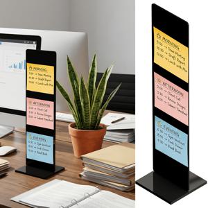 TEMU 분리형 투명 아크릴 메모판 및 메모 정보판 브라켓 1개, 컴퓨터 화면 메모 클립보드, 메시지 보드, 사무용 탁상용 액세서리, 두 가지 색상 선택 가능