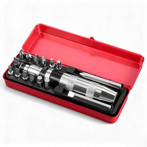 TEMU 16pcs 수동 임팩트 드라이버 세트 | 녹슨 나사/볼트 제거에 강력 | 15개 납작머리 십자/육각 드라이버 비트 포함 | 자동차 수리 및 가전제품 유지 보수 필수 도구