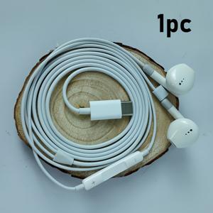 TEMU USB C 유선 이어폰 아이폰 17/16/15용, 마이크 및 노이즈 캔슬링 기능 타입 C 이어버드, 아이폰 16/15 프로 맥스, 아이패드, 갤럭시 S23/S22/S21/S20/울트라 노트 10/20, 픽셀 7/6/5/4 호환
