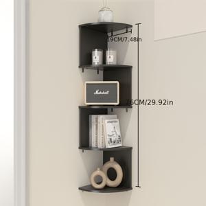 TEMU 벽걸이 코너 선반 창의적인 홈 벽 삼각형 수납 랙 무역 - 테두리 벽걸이 반원형 파티션 책장, 코너 선반