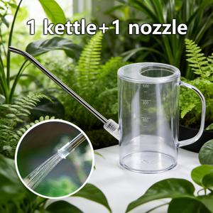 TEMU 2개 세트 (꽈배기 + 물통) 1/4 갤런 스테인리스 스틸 긴 물통 - 가정 정원 가꾸기 및 식물 관리 필수품, 내구성 좋은 플라스틱 구조, 모던 디자인 꽃 녹색 식물 관개기 | 정원 필수품