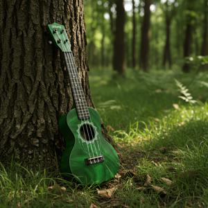 TEMU 21인치 그린 우드 그레인 우쿨렐레, 4현 어쿠스틱 기타 스타일 악기, 조절식 튜닝 펙, 편안한 연주를 위한 부드러운 나일론 줄, 선명하고 풍부한 사운드, 피크와 예비줄 포함, 음악 애호가를 위한 초보자용 우쿨렐레 스타터