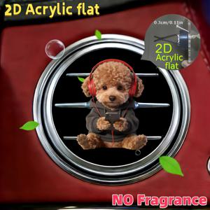 TEMU 테디 강아지와 휴대폰을 함께하는 패턴이 특징인 2D 플랫 디자인, 향을 추가할 수 있는 무취 스펀지, 리필형 차량용 방향제 디퓨저 클립, 차량 통풍구 내부 장식, 차량용 향 디퓨저 (배터리 없음)