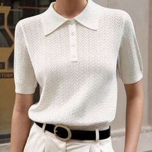 TEMU 여름 폴로 셔츠 여성 티셔츠 캐주얼 반팔 상의 통기성 좋고 포근함