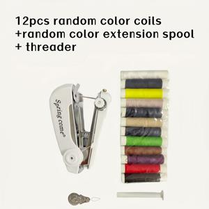 TEMU 휴대용 미니 재봉틀, 휴대용 수동 간편 재봉, 가정용 휴대용 재봉틀, 화이트 1개, 소형 재봉틀