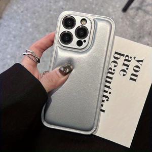 TEMU 스트레스 해소용 3D 오리털 깃털 모양 짜인 휴대폰 케이스, Apple iPhone 14 Pro/16 Pro Max 호환, iPhone 13에도 적합. 에어백 낙하 방지, iPhone 15, 12 Max용 강화 두꺼운 디자인. iPhone 11용 새로운 가을/겨울 스타일, 젊은 여성을 위한 , 니치, 트렌디한 룩 제공