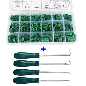 TEMU 534개 O-링 세트 (자동 오일 씰 스크루드라이버 포함) | 원형 디자인, 70A 경도, 합성 엘라스토머, 자동차 에어컨, 컴프레서 및 전문가용 파이프 밀봉에 적합