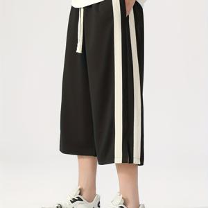 TEMU 남성용 애슬레틱 크롭 쇼츠, 플러스 사이즈 루즈핏 스웨트팬츠 드로스트링 허리, 가볍고 편안한 여름 스포츠 및 피트니스용, 플러스 사이즈