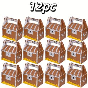 TEMU 남녀 선물 12개/24개입. 대/중/소 사이즈 해적 보물 종이 사탕 상자 (황금 동전 패턴 포함) – 할로윈, 해적 테마 생일, 유치원 파티 & 크리스마스 생일 파티를 위한 작은 선물 상자