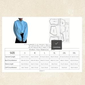 TEMU YX 의류 1:1 스케일 재봉 패턴, 숏한 넉넉한 핑크색 후드티 (후드 포함), 초보자 의류 디자인 및 수제 제작에 적합