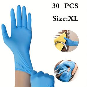 TEMU 파란색 일회용 니트릴 장갑, 고품질 가정용 장갑, 욕실 청소, 애완 동물 목욕, 염색, 네일 아트 및 타투에 적합 - 가정 필수 청소 용품, 일회용 의류