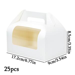 TEMU 25개 세련된 이중 경사 지붕 투명 창 종이 상자 - 6.77x3.54x3.35인치 접이식 종이 선물 상자, 브라운, 생일, 결혼식, 크리스마스, 새해, 발렌타인데이, 부활절, 추수감사절에 완벽
