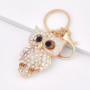 TEMU 키링 부엉이 키홀더 큐빅 재물 행운 열쇠고리 검은눈 부엉이