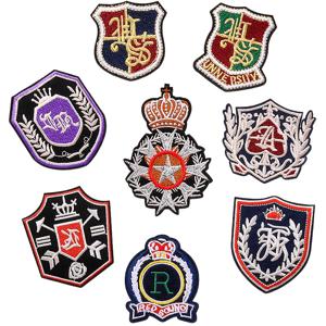 TEMU 모자, 청바지, 백팩, 신발 장식 및 의류 수선에 완벽한, 바느질 또는 다리미로 부착 가능한 8개 크라운 자수 패치 세트