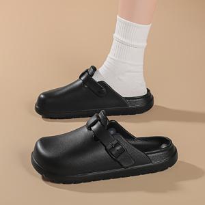 TEMU 여성용 & 남녀공용 나막신 슬리퍼 - 셰프, 간호사, 정원, 해변에 적합한 부드러운 통굽 슬립온 | 쿠션감 있는 넓은 밑창의 실내/실외화 | 가정, 파티, 평상복용 전지형 신발 (사이즈 36-45), 여성 신발