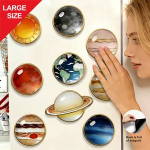 TEMU 9개의 대형 우주 행성 자석 냉장고 스티커 | 에나멜 아트 효과, 가정, 냉장고, 식기세척기 및 자동차 장식에 적합, 친구 및 가족을 위한 이상적인 선물