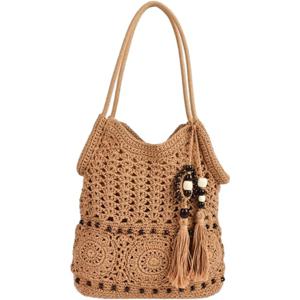 TEMU 여성용 스타일 호보백 직조 비치 토트백 태슬 장식 여름 휴가 2026