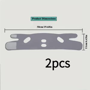 TEMU 누구에게나 이상적인 회색 V자 모양 붕대 2개입. 코골이를 줄여주고 얼굴을 올려주고 탄력 있게 하며, 눈가 주름을 정리하고 달리기, 줄넘기 등 활동에 도움을 주는 제품입니다. 통기성 좋은 무지 디자인으로 제작되었습니다.