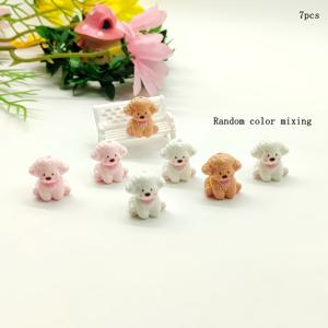 TEMU 7개 멀티컬러 수지 세로구멍 보타이 구슬과 앉은/서 있는 강아지 참 포함 - DIY 주얼리 제작, 휴대폰 고리, 자동차용으로 적합 - 팔찌, 액세서리용 사전 드릴링된 비즈캡