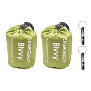 TEMU 비상용 침낭 + 보관 가방 + 호루라기 세트 2개, 경량 휴대용 비상 용품. 휴대용 비상용 침낭, 생존용 호루라기. 야외 캠핑, 하이킹, 지진 및 허리케인 같은 재난 후 보온용으로 적합. 남녀공용 및 사계절용