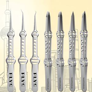 TEMU 미용사용 새로운 스타일의 세포 핀셋 7종 세트, 블랙헤드 및 잡티 제거용 미용 도구, 비자성 정밀 핀셋, 제모용 핀셋, 눈썹용 핀셋, 얼굴 털용 핀셋, 백Όμ 제모용 핀셋