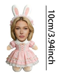 TEMU 귀여운 토끼 공주 모양 베개 만들기 - 당신이 선택한 이미지로 맞춤 제작 - 특별한 기념 베개 - 가족, 친구, 커플에게 완벽 - DIY 창의적인 선물 - 새해, 생일 선물로 적합