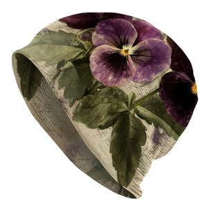 TEMU 1개 여성용 빈티지 니트 모자 - 레트로 플로럴 & 대비 컬러 스킴, 가볍고 신축성 있어 사계절 착용 가능, 세탁기 사용 가능, 데일리웨어, 파티, 여행 및 특별한 날(발렌타인데이/졸업식)에 적합