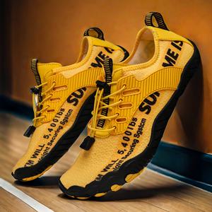 TEMU 남성용 봄·여름 아웃도어 스포츠용 퀵드라이 워터슈즈, 미끄럼방지 및 내구성 좋은 밑창, 캐니언 워딩, 헬스 크로스 트레이닝, 해변 워터 스포츠, 수영, 스노클링, 낚시용 멀티펑셔널 슈즈, 플랫 솔 남성 캐주얼 슈즈, 대사이즈, 통기성 좋은 소프트 솔 경량 남성화