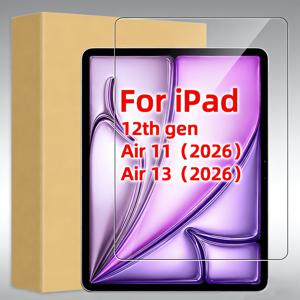 TEMU 1개 고화질 강화 유리 보호 필름, 아이패드 12세대/Air 11인치 (M4)/Air 13인치 (M4) 보호 필름에 적합, 스크래치 방지 및 내구성, 초고감도, 부드러움, 지문 방지, 높은 경도, 기포 없음, 간편한 부착