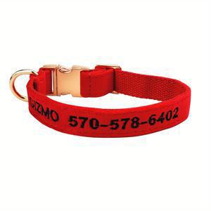 TEMU 자수 이름과 전화번호가 있는 맞춤형 개 목걸이, 4가지 색상