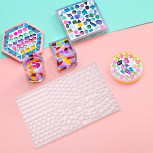 TEMU 에폭시 수지 주조 컵 받침을위한 입자 패턴 실리콘 몰드 홈 인테리어 Sub-masaike 입자 공예 F0n8 Eid Al-Adha Mubarak