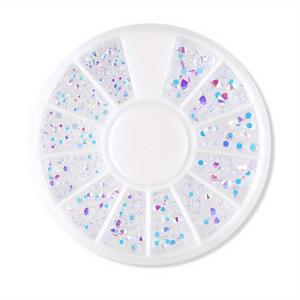 TEMU 12칸 네일 아트 디스크 장식 별 홀로우 네일 장식 합금 디스크 네일 드릴 진주 리벳 네일 추가 네일 부품 네일 아트 글리터 라인스톤 보석 주얼리 비드 매니큐어 장식 추가 네일 용품 (전문가용)