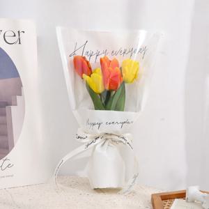 TEMU 그녀/남자를 위한 선물 세트, 꽃다발용 20개 꽃 가방 세트 (꽃 포장지 및 투명 앞면 크라프트 종이 슬리브 포함)