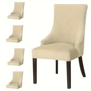 TEMU 4/6개 솔리드 컬러 신축성 좋은 대형 의자 커버, 침실, 거실 및 식당용, 일반적인 거실 사용에 적합