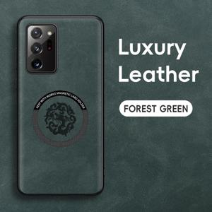 TEMU 삼성 노트20 울트라/노트10 호환 PU 가죽 케이스 - 자석 충전 지원, 홀더 포함