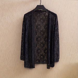 TEMU 가을 겨울 신상 숄 코트 여성용 미디 길이 레이스 가디건 긴소매 패션 인품 숄 케이프 레이스 탑 아우터 얇은 탑 엄마 옷 숄 코트 패셔너블하고 아름다운