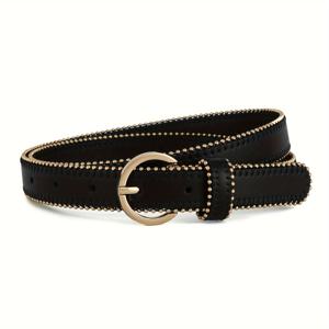 TEMU Pettata 여성용 벨트 (청바지, 드레스, 바지) PU 허리 벨트, 골드 버클