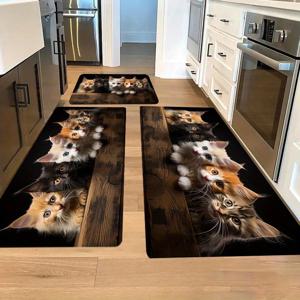 TEMU 1개 두꺼운 1.1cm 주방 바닥 매트, 고양이 솔리드 샷 바닥 매트 두께가 늘어난 내마모성 미화용으로 부엌 거실 현관 발코니 및 홈 데코에 적합