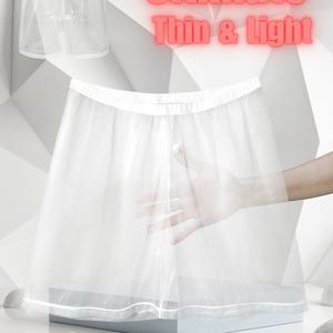 TEMU 남성용 섹시 이지 컴포트 패션 부드럽고 통기성 좋은 시어 드로즈, 루즈핏, 투명, 다양한 색상 옵션, 블랙 & 화이트, 폴리아미드 원단, 캐주얼 니트