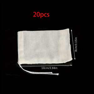 TEMU 여자/남자 선물 세트, 20개 머슬린 드로스트링 백 - 천연 무세척, 커피, 차, 육수, 향신료에 적합 - 필수 주방 및 식사 용품 (2가지 사이즈로 제공)