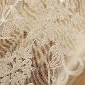 TEMU 매력적인 빈티지 자수 시스루 커튼 레이스 트림 - 로드 포켓 디자인, 세탁기 사용 가능, 거실 및 침실 장식에 완벽