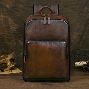 TEMU 새로운 빈티지 천연 가죽 남성용 백팩 여행용, 아웃도어 레저, 탑 레이어 소가죽 재질, 대용량 남성용 비즈니스 가방