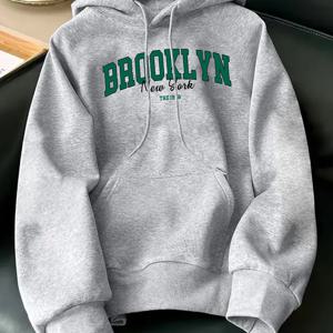 TEMU 캐주얼 후드 스웨트셔츠 그린 BROOKLYN THE 1978